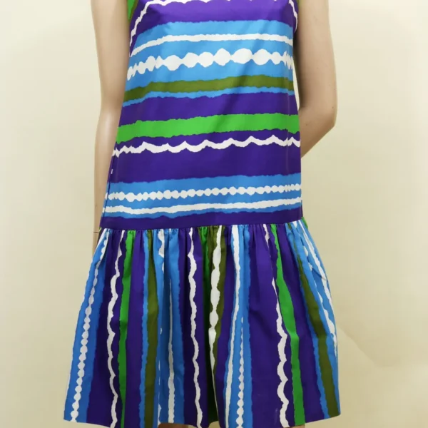 Vintage 60's Mod Drop Waist Abstract Print Dress by Cabana