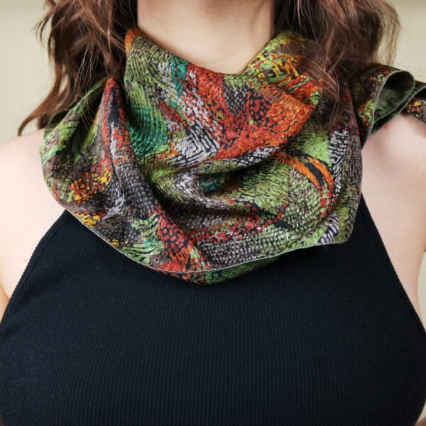 Vintage 70s Abstract Print Neck Scarf