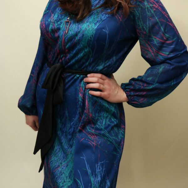 Vintage 70's Three R's Abstract Print Zip Up Housedress