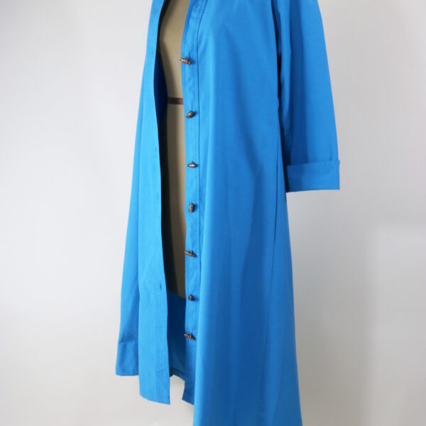 Vintage 70s Cerulean Blue Toggle Dress by Marc Needleman