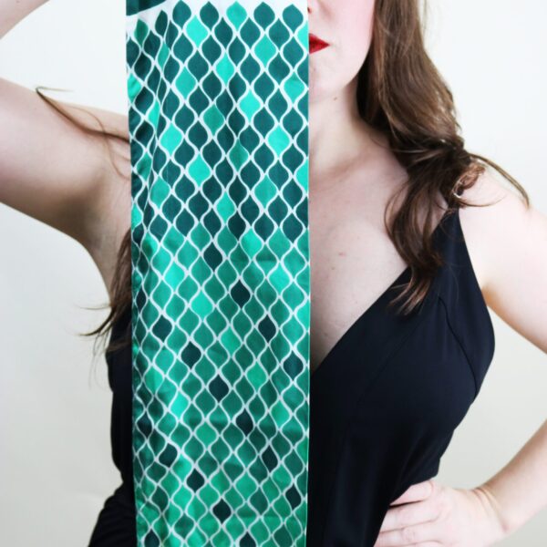 Vintage 60's Mod Green Geometric Print Scarf