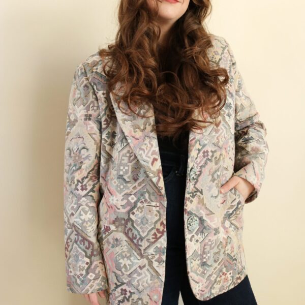 Vintage 90's Pastel Southwestern Print Oversized Blazer