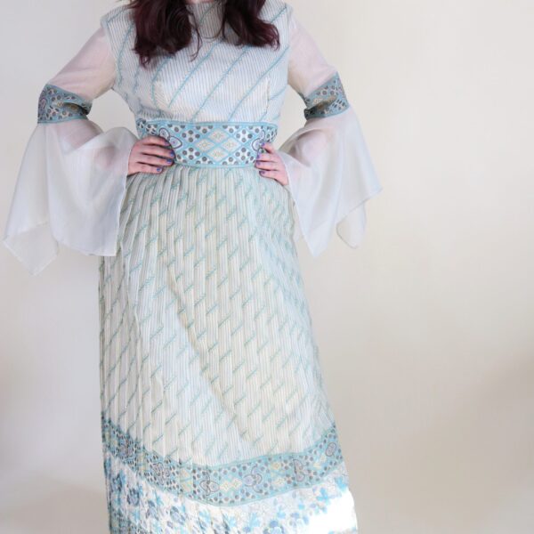 Vintage 70's Alfred Shaheen Bell Sleeve Dress