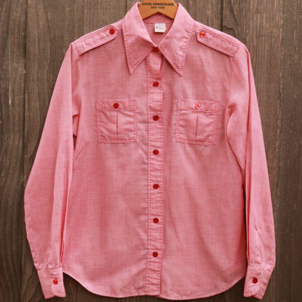 Vintage 70's 80's Wrangler Made in USA Red Western Button Down Shirt